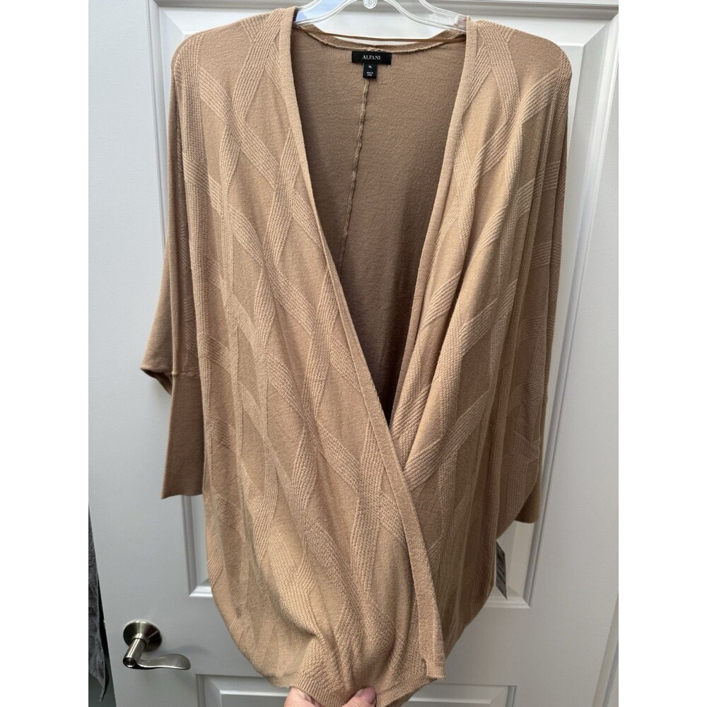 NWT Alfani 3/4 Sleeve  Cardigan Sweater Women’s‎ Size XL Diamond Textured Knit